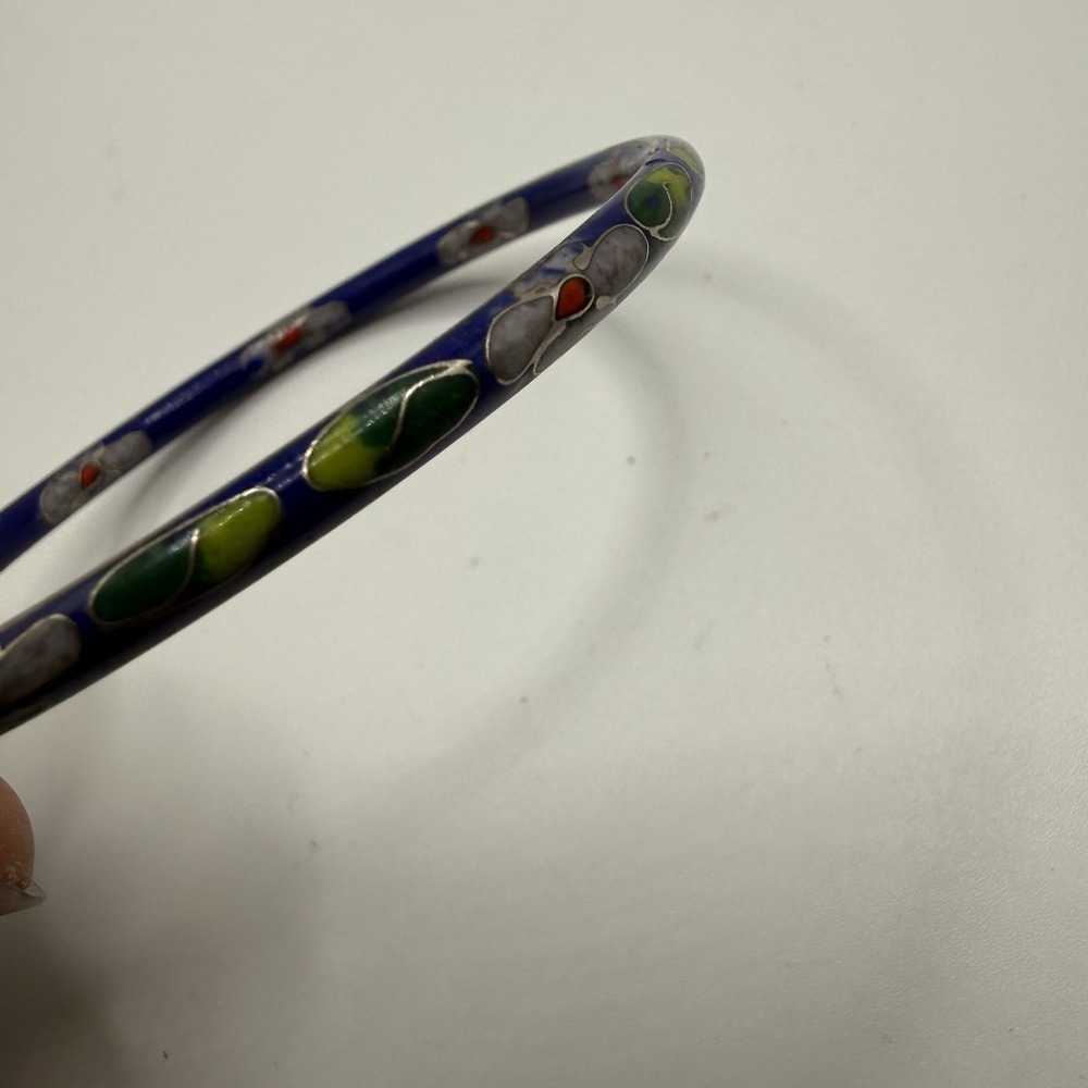 Vintage Chinese Cloisonné Enamel Bangle Bracelet Enamel Work‎ Floral